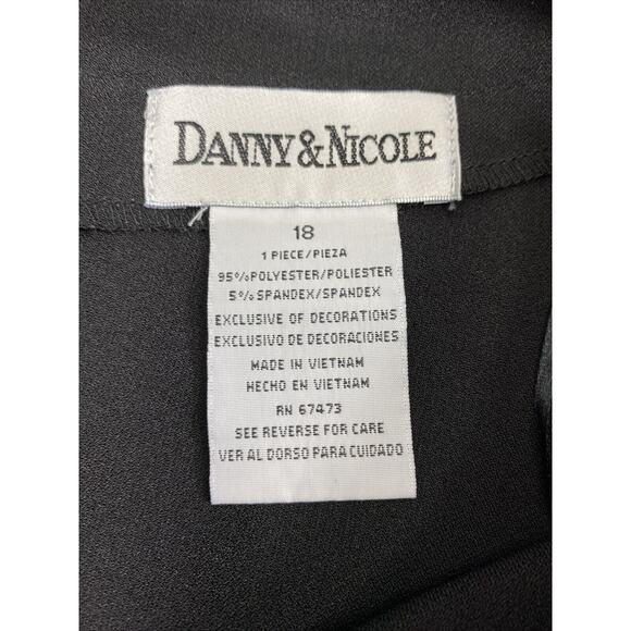 Danny & Nicole Dress Womens Plus Size 18 Black Red Lace Trim Party Knee Length - Picture 3 of 10